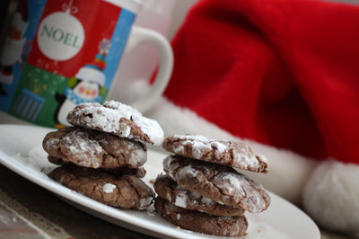 Chocolate Mint Snow Top Cookies